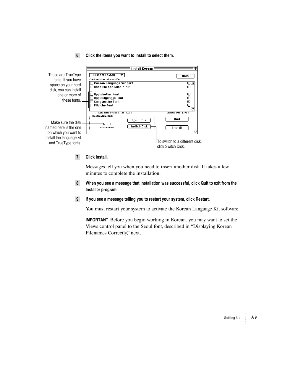 Apple Macintosh Korean Language Kit User Manual | Page 9 / 31