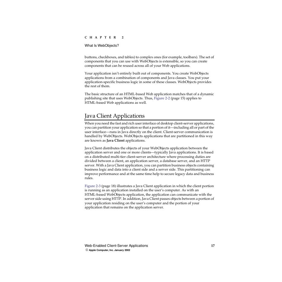 Java client applications | Apple WebObjects 5 User Manual | Page 17 / 108