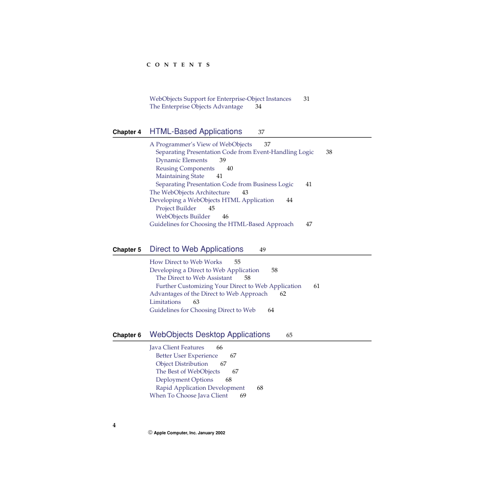Apple WebObjects 5 User Manual | Page 4 / 108
