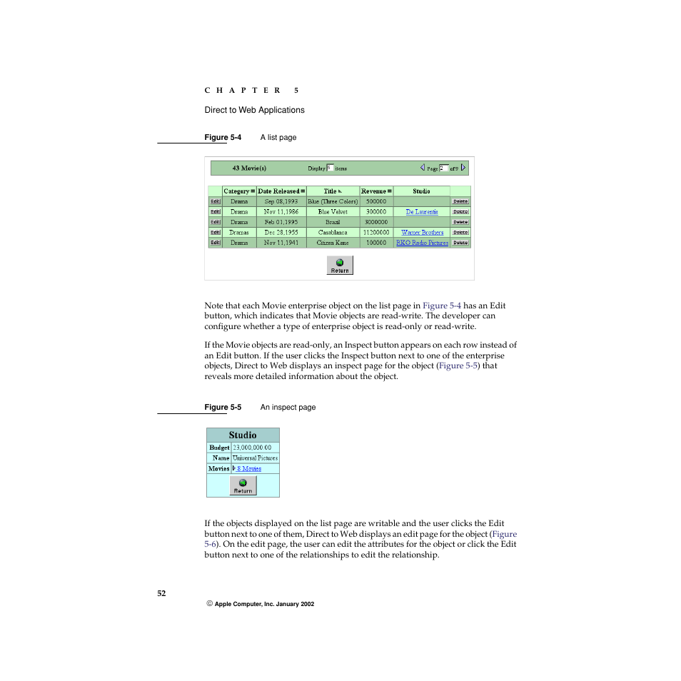 Figure 5-4, Figure 5-5 | Apple WebObjects 5 User Manual | Page 52 / 108