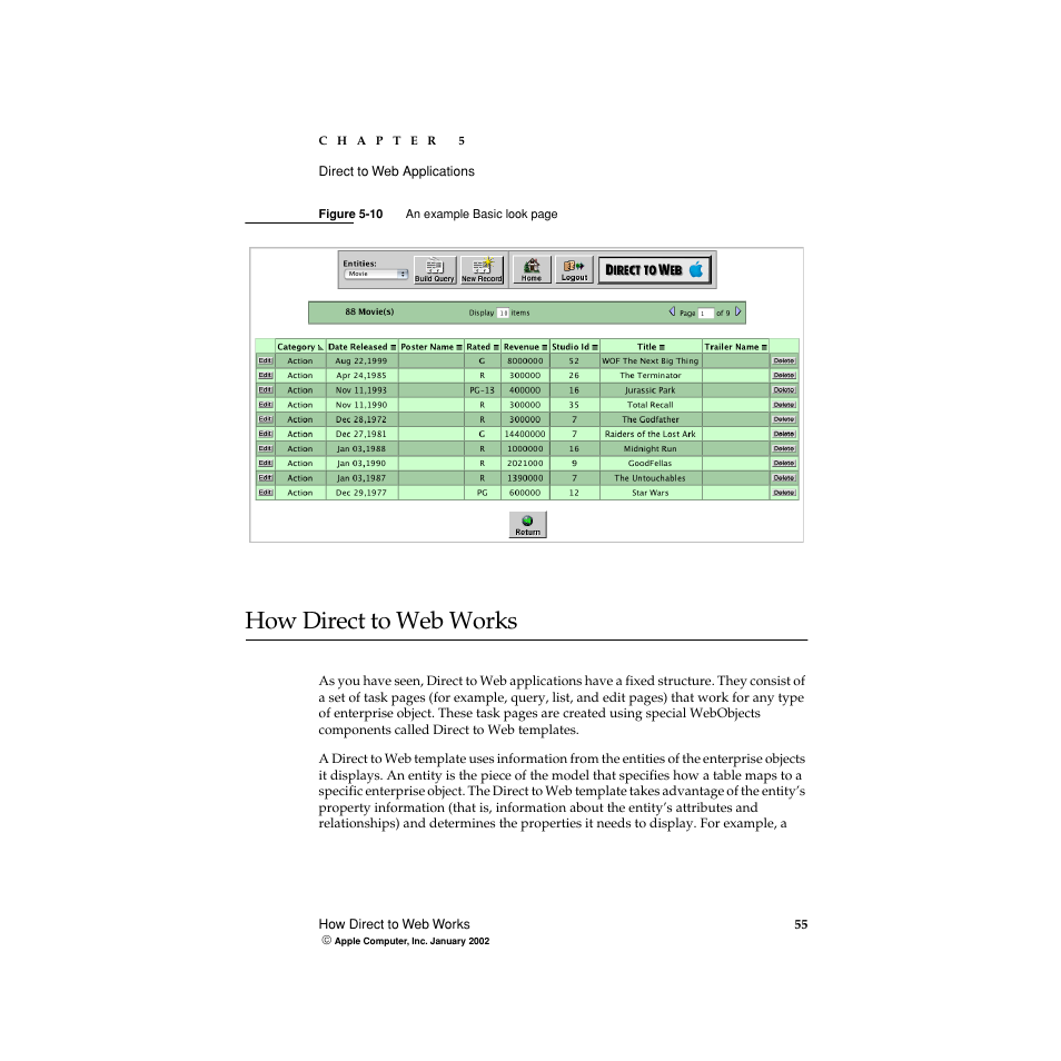 How direct to web works, Figure 5-10 | Apple WebObjects 5 User Manual | Page 55 / 108