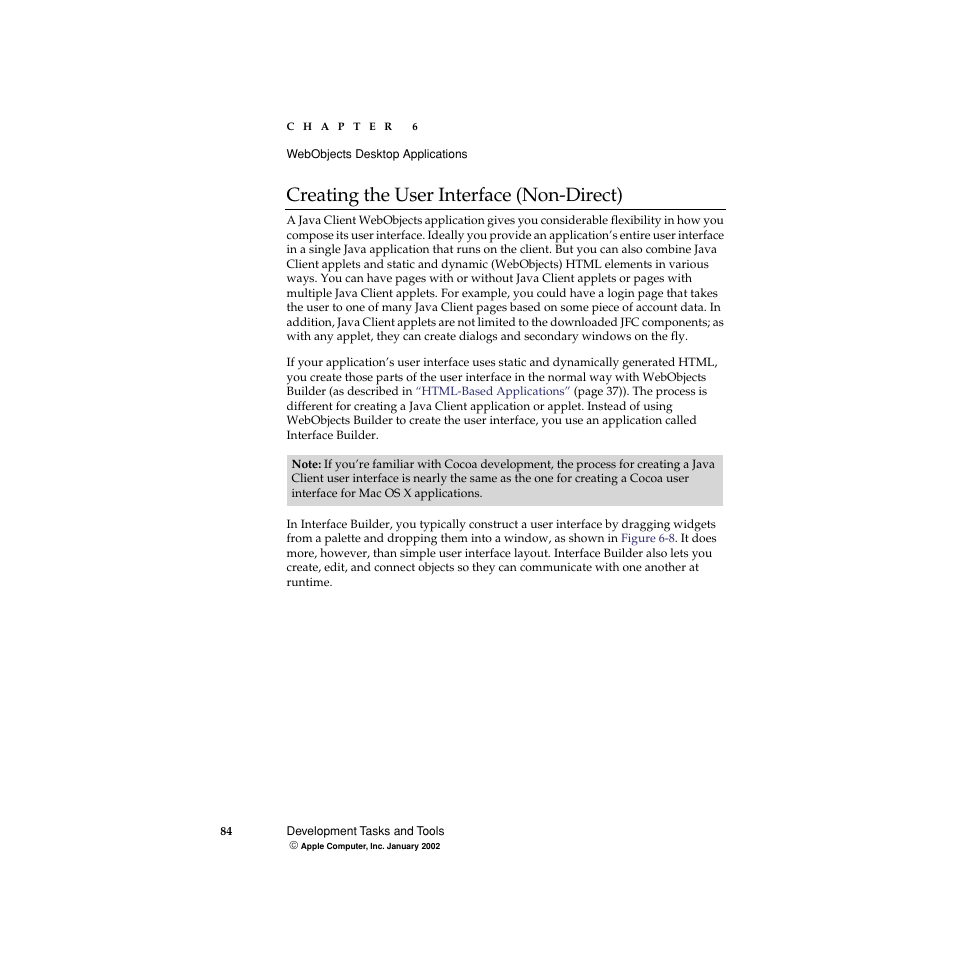 Creating the user interface (non-direct) | Apple WebObjects 5 User Manual | Page 84 / 108