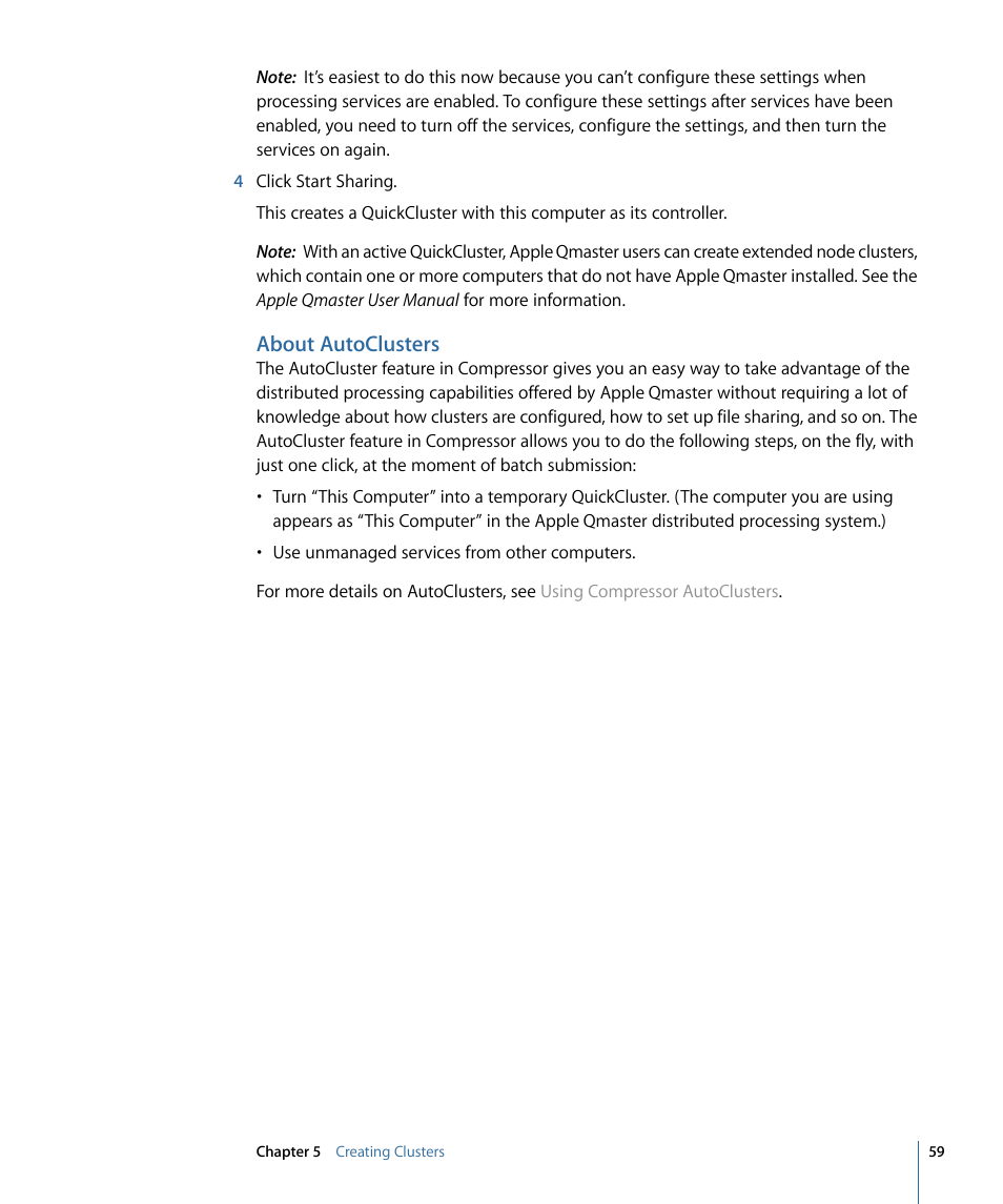 About autoclusters | Apple Qmaster 3 User Manual | Page 59 / 94