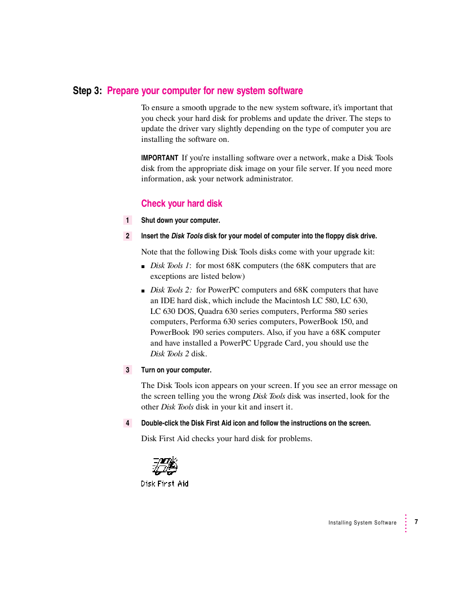 Check your hard disk | Apple Macintosh System 7.5 User Manual | Page 15 / 126