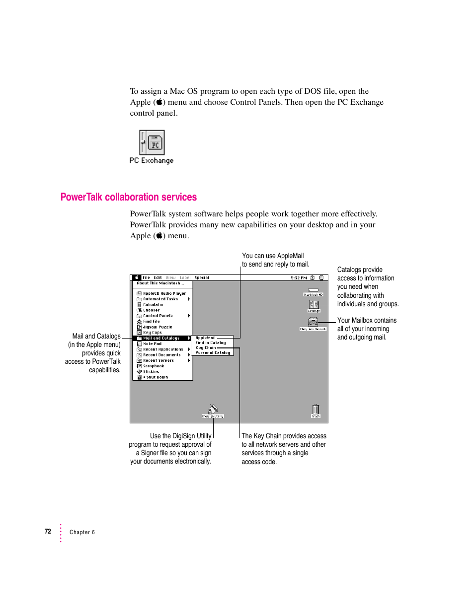 Powertalk collaboration services | Apple Macintosh System 7.5 User Manual | Page 80 / 126