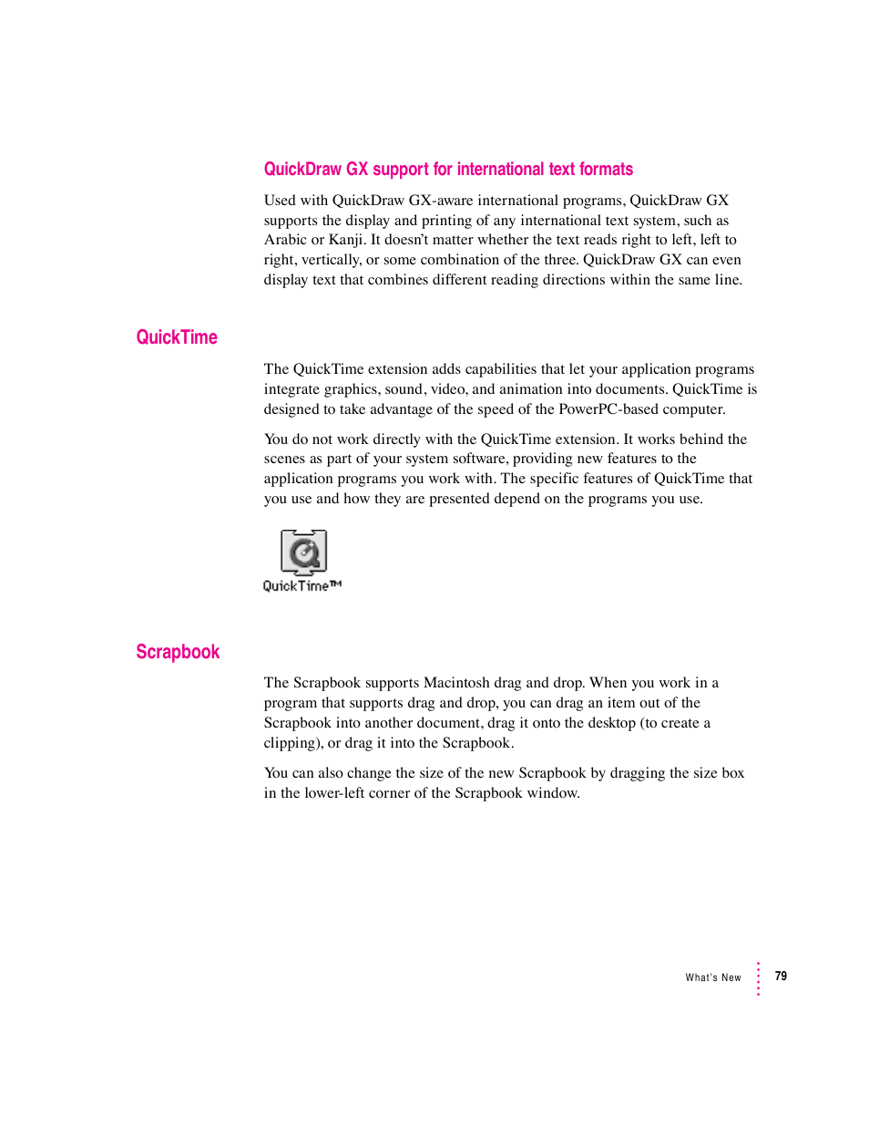 Quicktime, Scrapbook | Apple Macintosh System 7.5 User Manual | Page 87 / 126