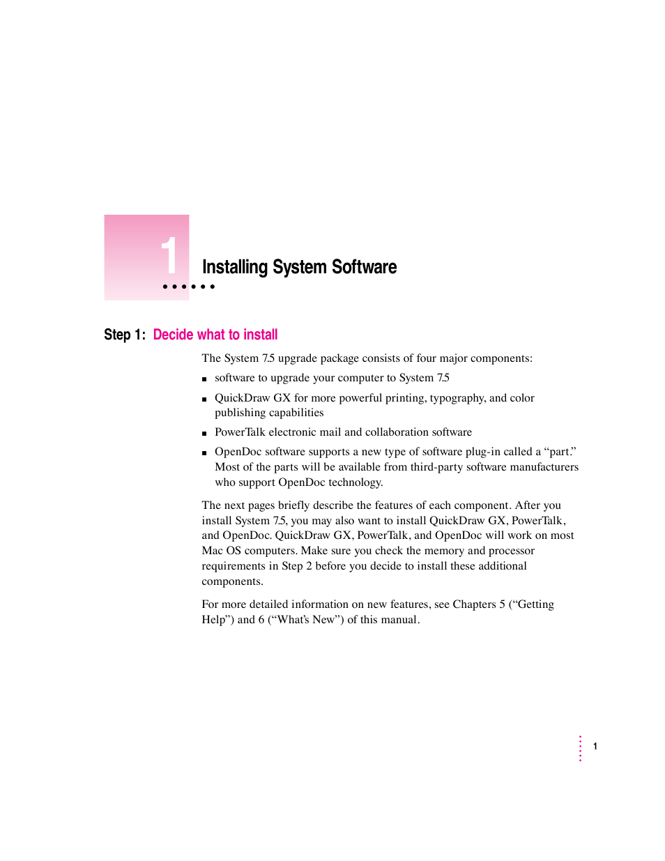 Installing system software | Apple Macintosh System 7.5 User Manual | Page 9 / 126