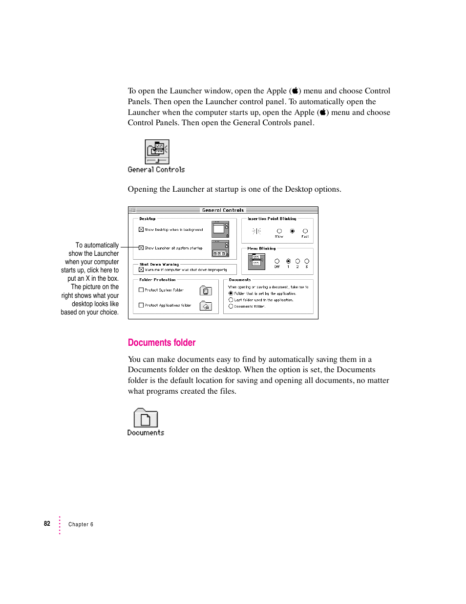 Documents folder | Apple Macintosh System 7.5 User Manual | Page 90 / 126