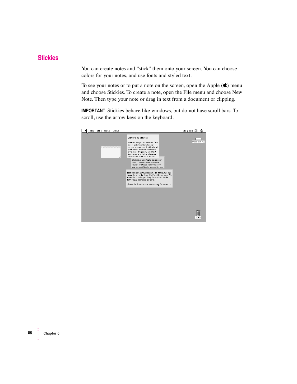 Stickies | Apple Macintosh System 7.5 User Manual | Page 94 / 126