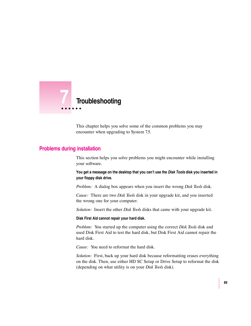 Troubleshooting | Apple Macintosh System 7.5 User Manual | Page 97 / 126