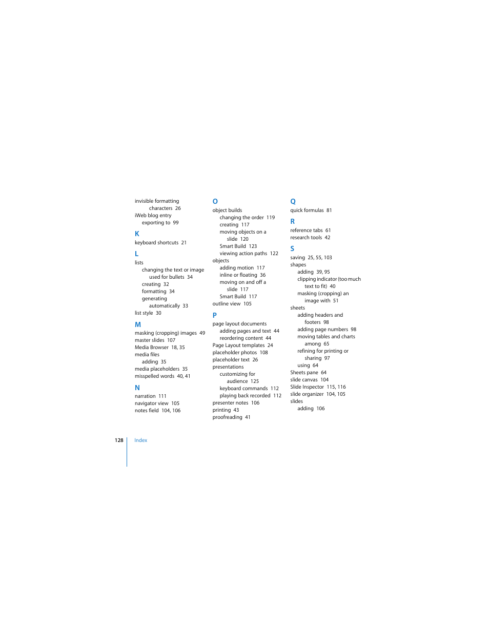 Apple iWork '08 User Manual | Page 128 / 132