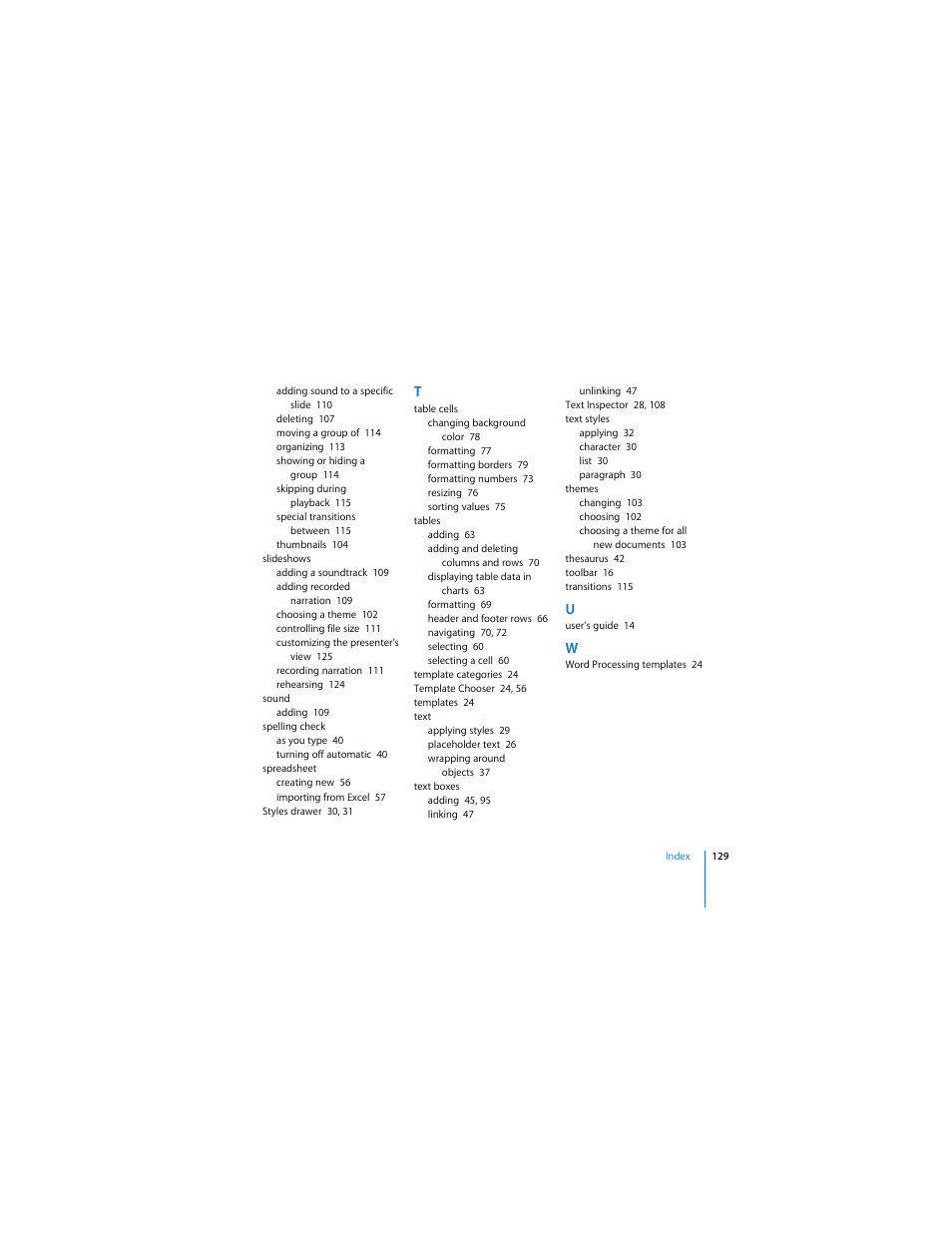 Apple iWork '08 User Manual | Page 129 / 132