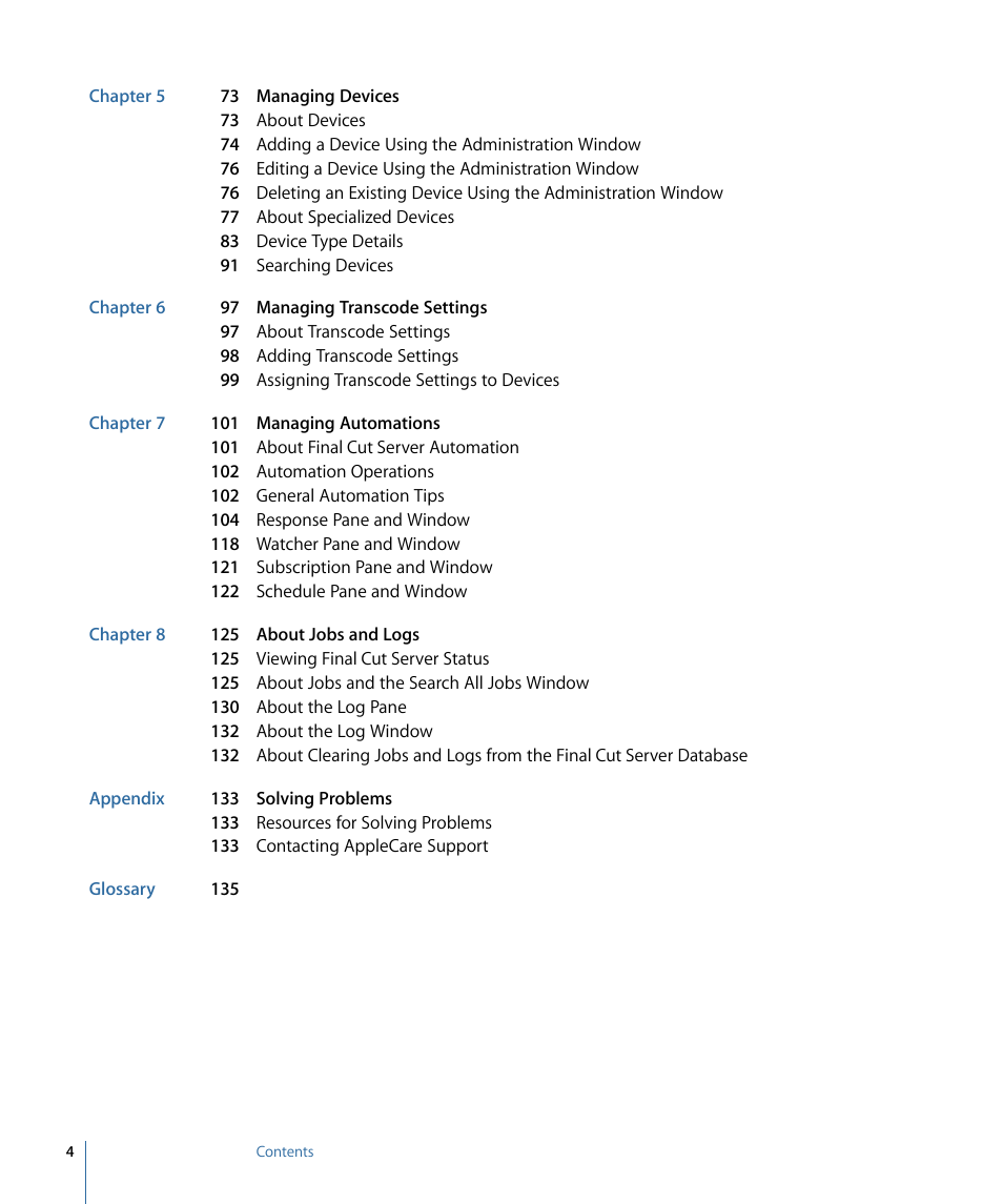 Apple Final Cut Server 1.5 User Manual | Page 4 / 140