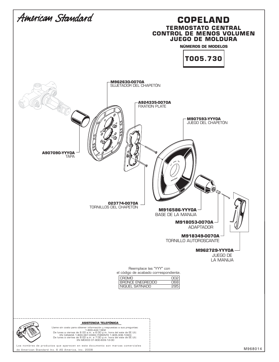 Copeland | American Standard Copeland T005.730 User Manual | Page 9 / 9