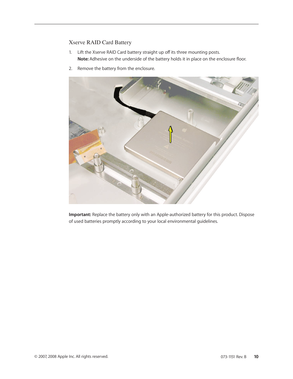 Apple Xserve (Early 2008) DIY Procedure for Xserve RAID Card Battery User Manual | Page 10 / 16