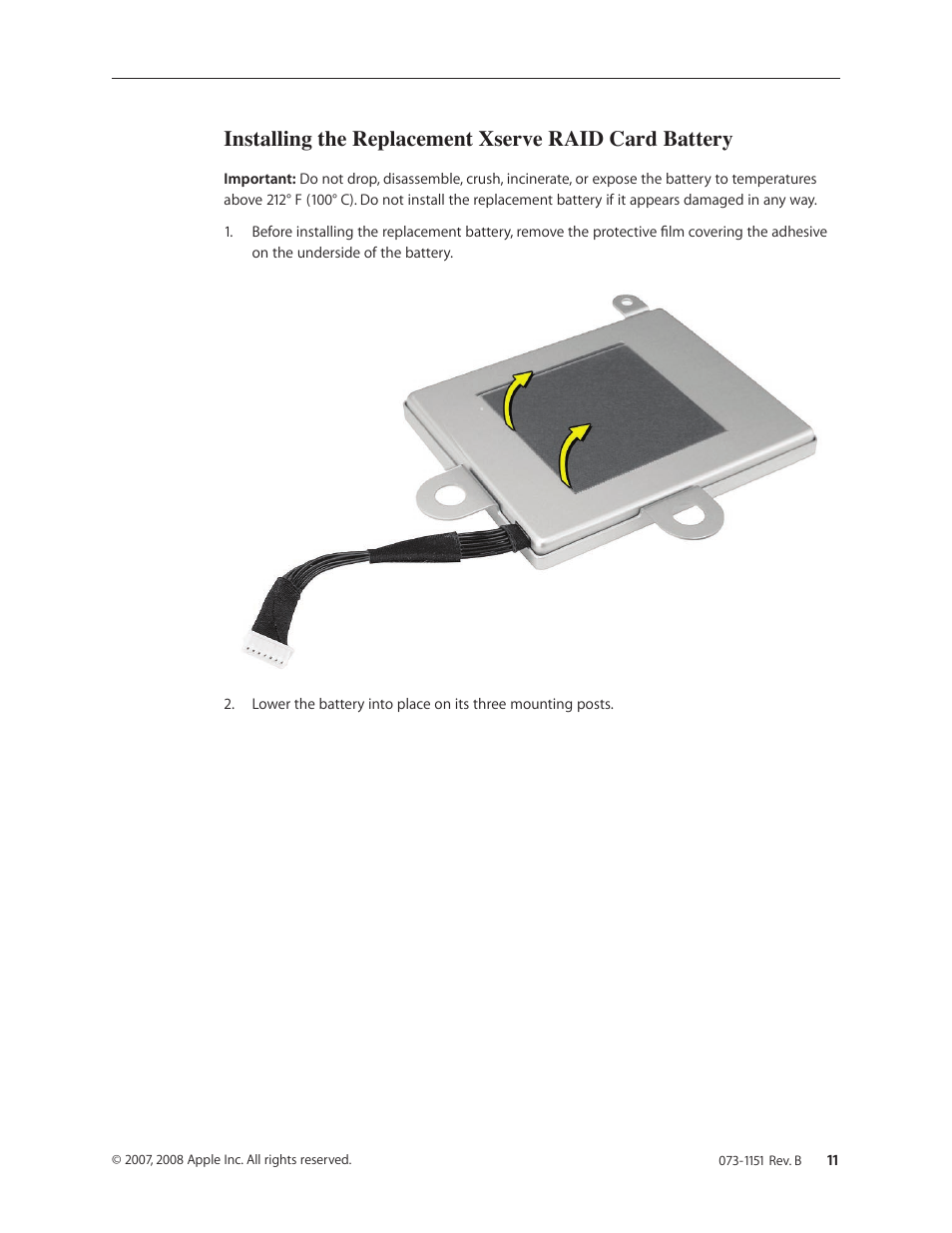 Apple Xserve (Early 2008) DIY Procedure for Xserve RAID Card Battery User Manual | Page 11 / 16