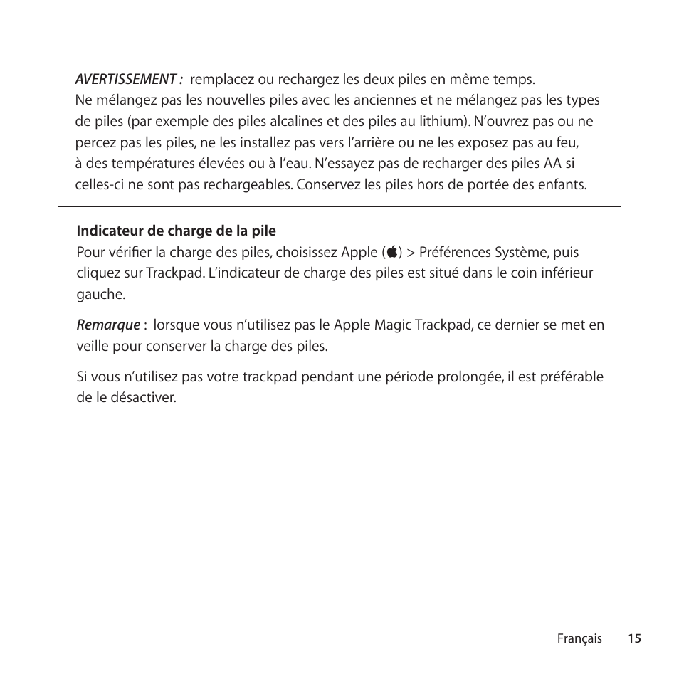 Apple Magic Trackpad User Manual | Page 15 / 36