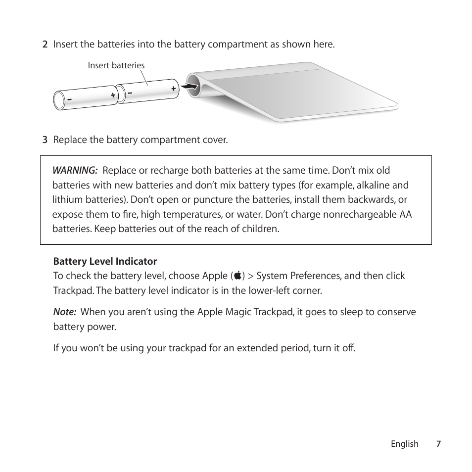 Apple Magic Trackpad User Manual | Page 7 / 36