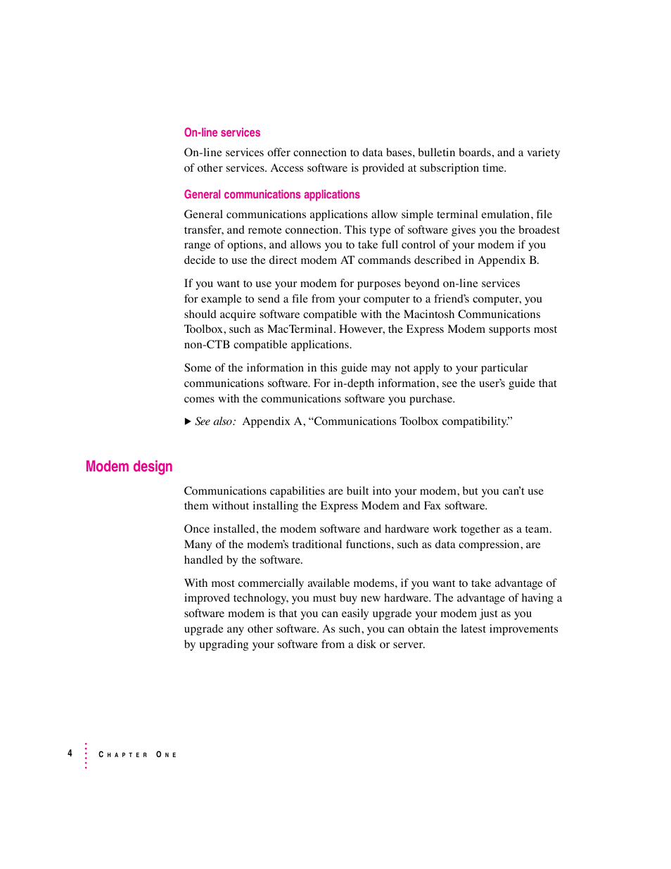 Modem design | Apple Express Fax/Modem User Manual | Page 16 / 185