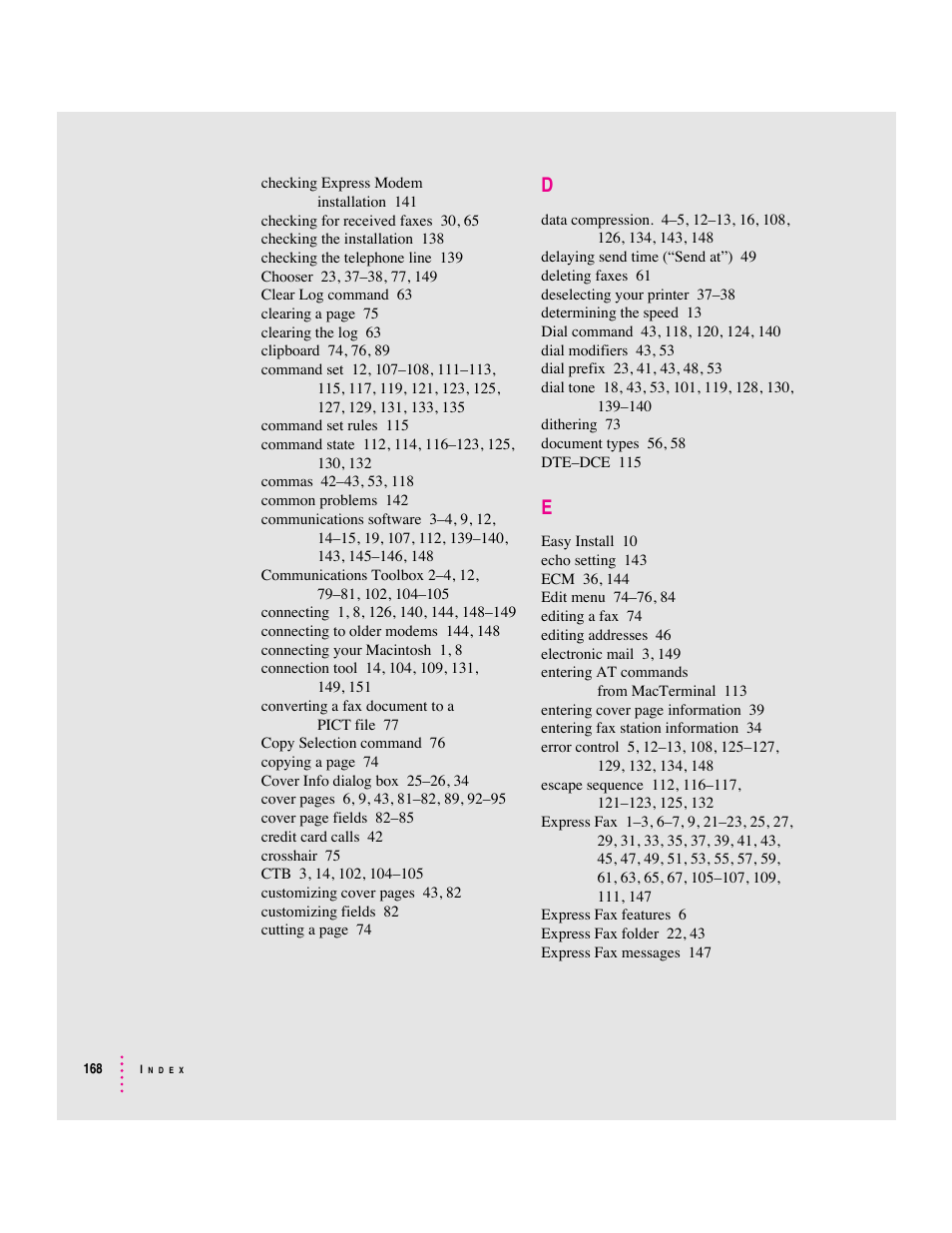 Apple Express Fax/Modem User Manual | Page 180 / 185