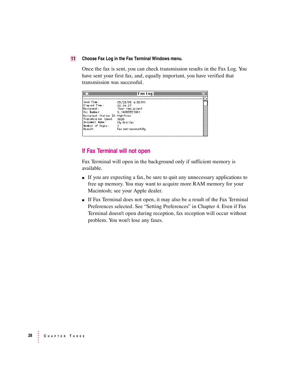 If fax terminal will not open | Apple Express Fax/Modem User Manual | Page 40 / 185