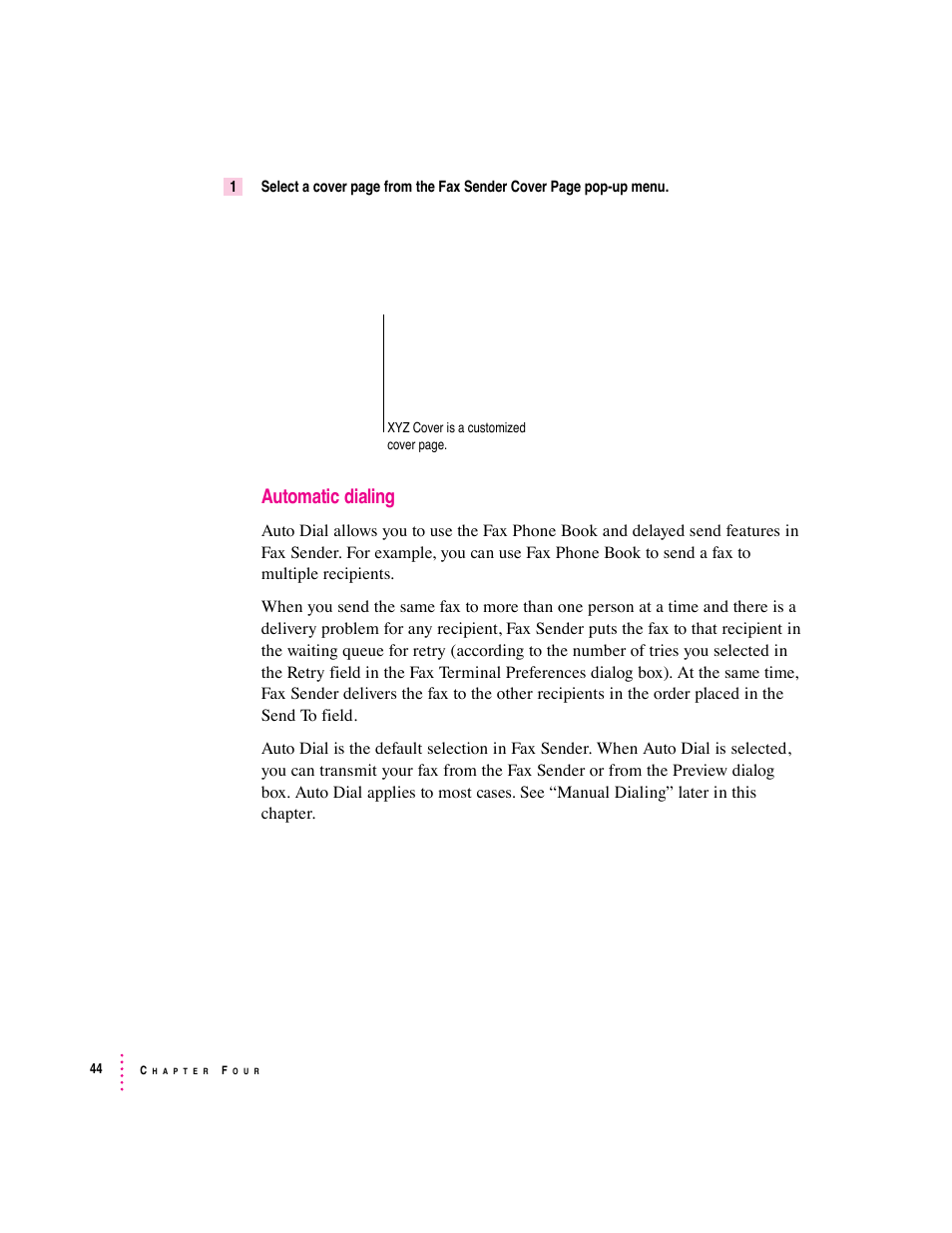 Automatic dialing | Apple Express Fax/Modem User Manual | Page 56 / 185