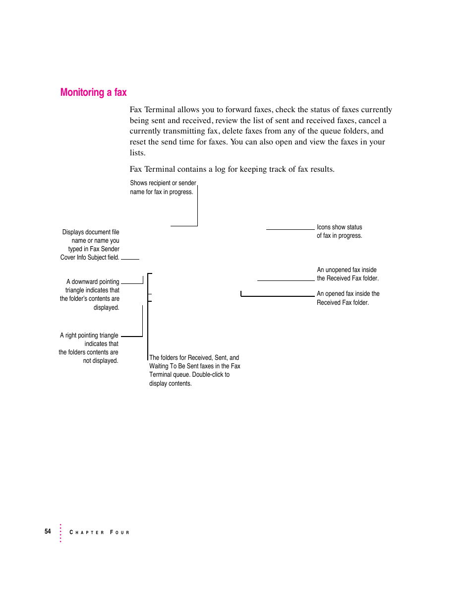 Monitoring a fax | Apple Express Fax/Modem User Manual | Page 66 / 185