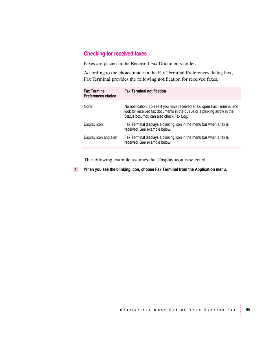 Checking for received faxes | Apple Express Fax/Modem User Manual | Page 77 / 185