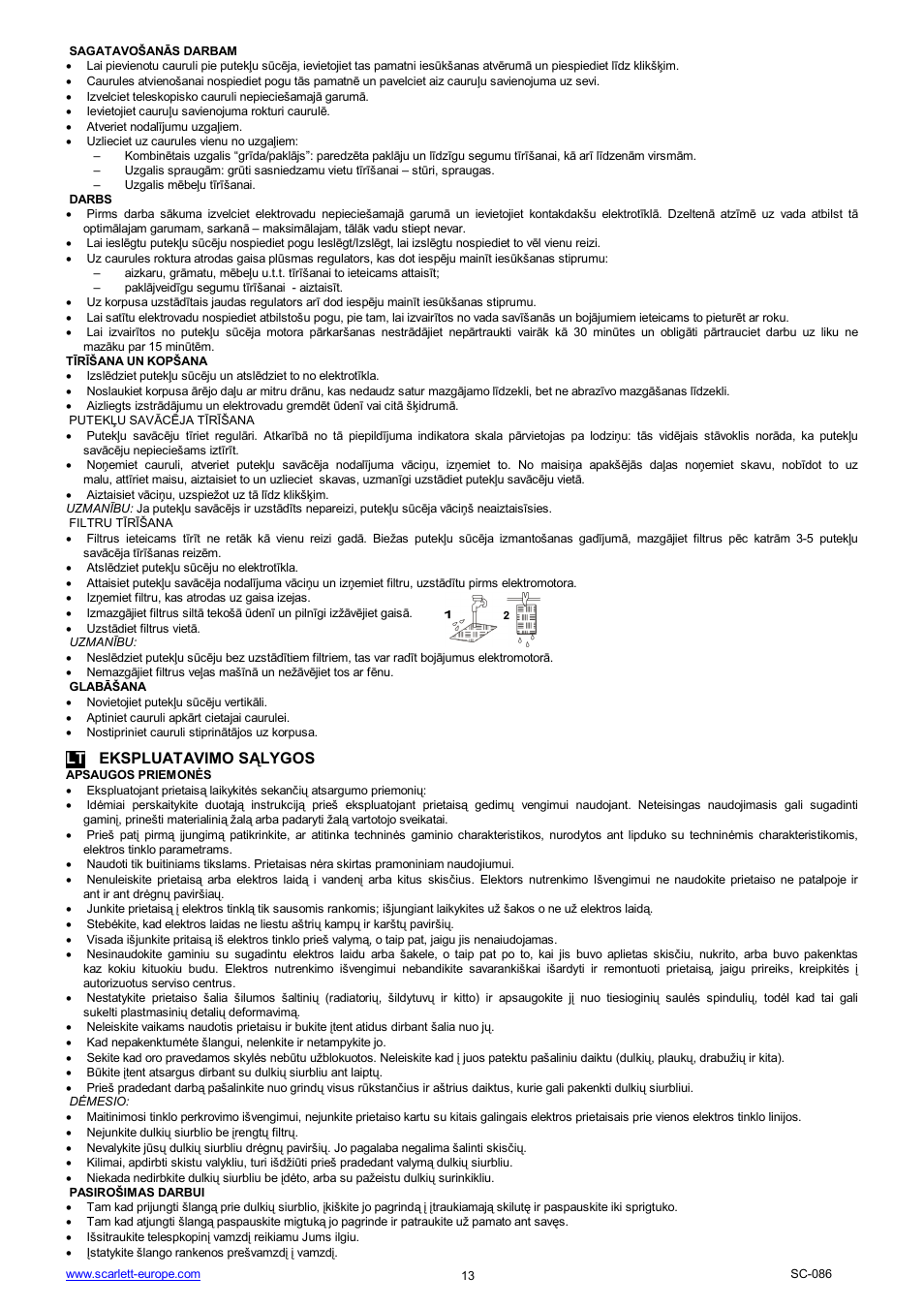 Lt ekspluatavimo s lygos | Scarlett SC-086 User Manual | Page 13 / 17