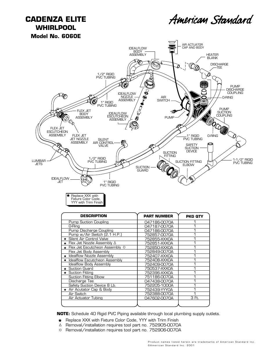 American Standard 047187-0070A User Manual | 1 page