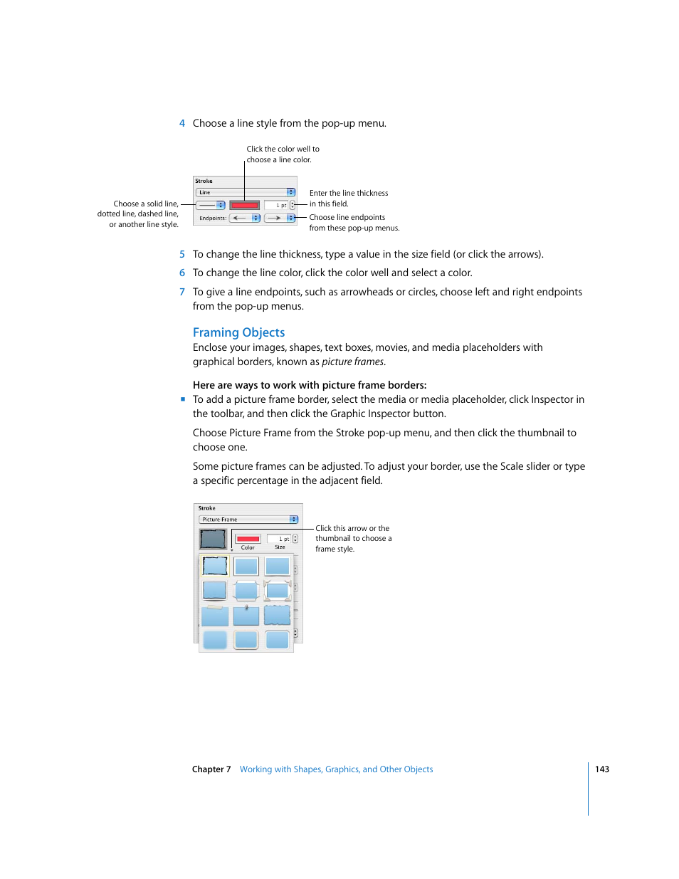 Framing objects | Apple Pages '08 User Manual | Page 143 / 246