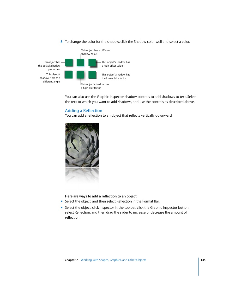 Adding a reflection | Apple Pages '08 User Manual | Page 145 / 246
