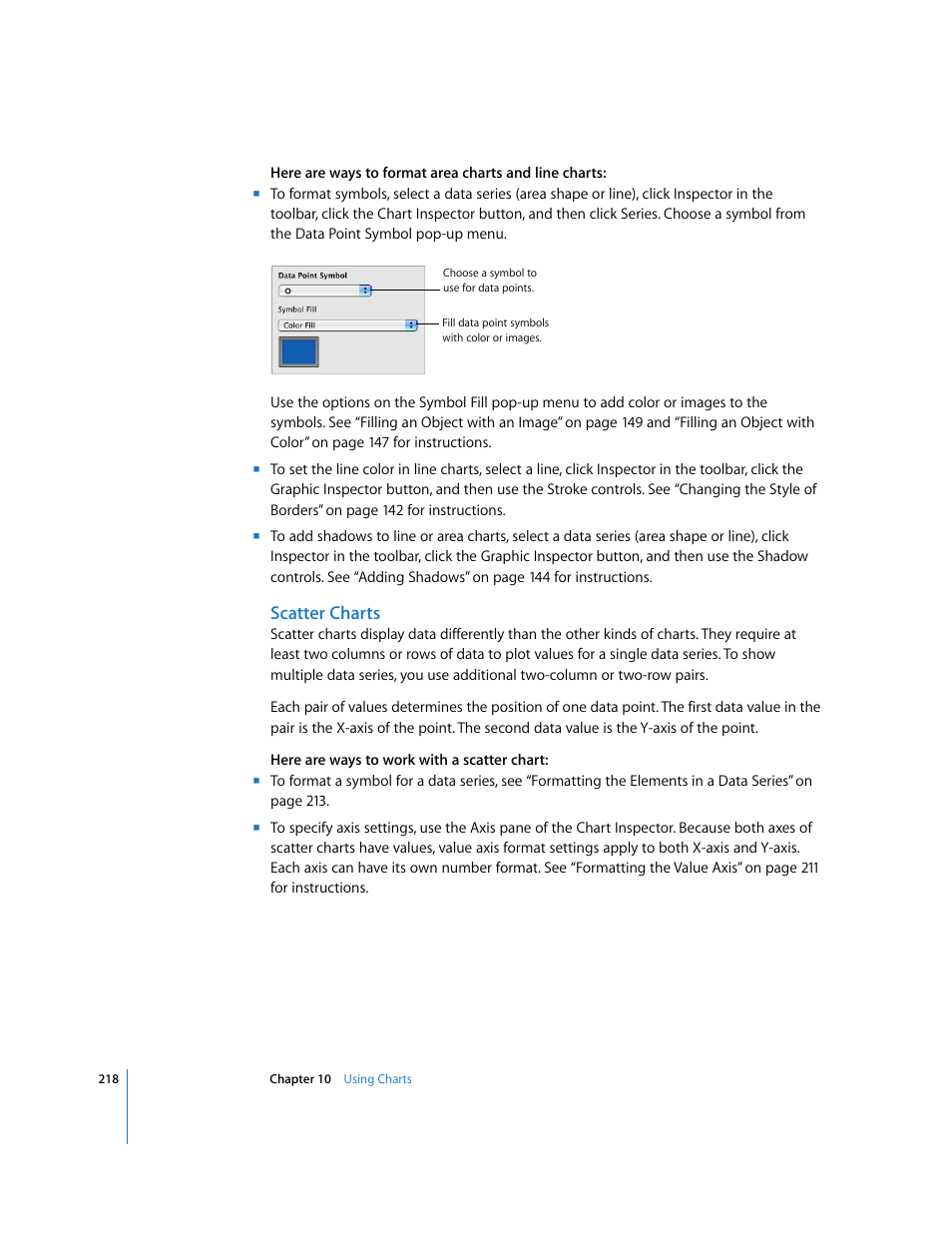 Scatter charts | Apple Pages '08 User Manual | Page 218 / 246