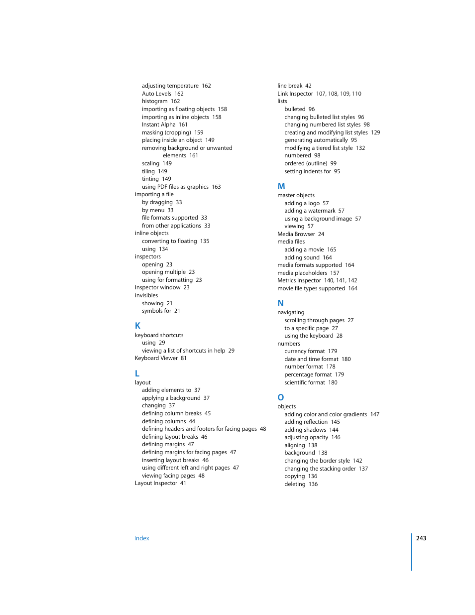 Apple Pages '08 User Manual | Page 243 / 246