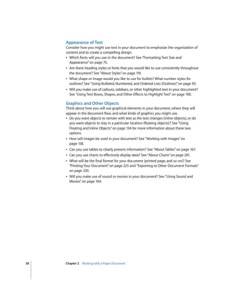 Appearance of text, Graphics and other objects | Apple Pages '08 User Manual | Page 38 / 246