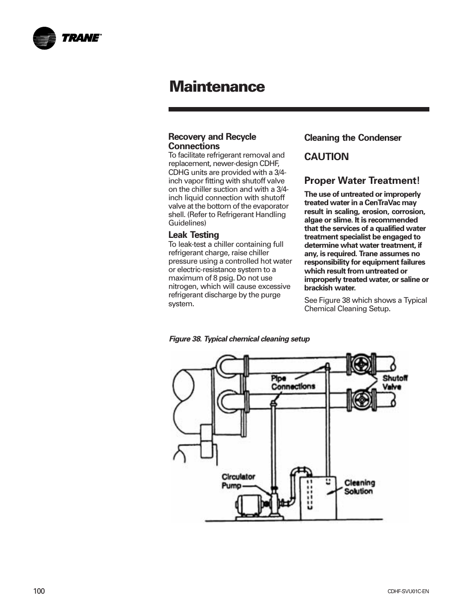 Maintenance | American Standard CH530 User Manual | Page 100 / 116