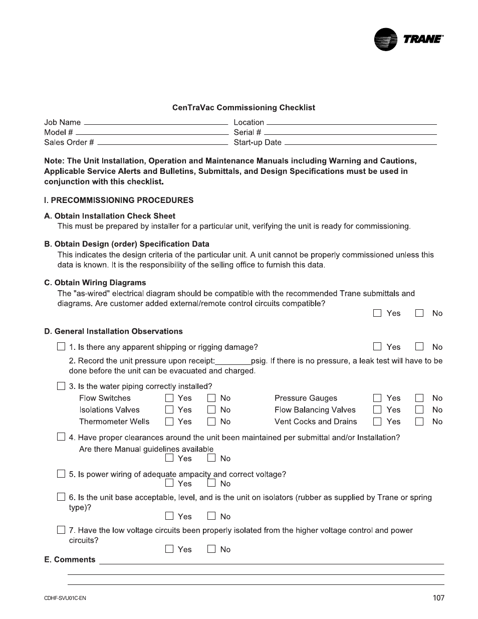 American Standard CH530 User Manual | Page 107 / 116