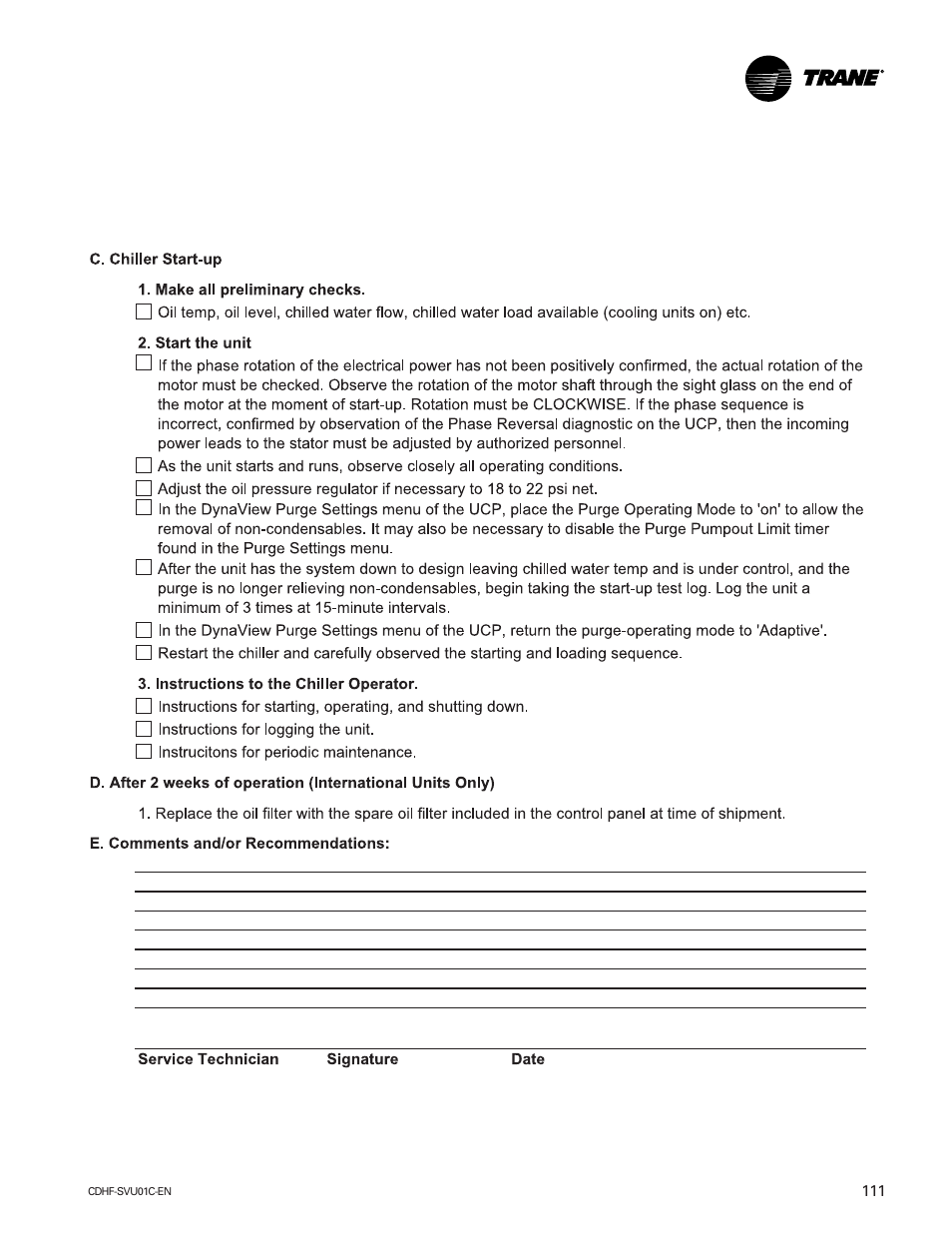 American Standard CH530 User Manual | Page 111 / 116