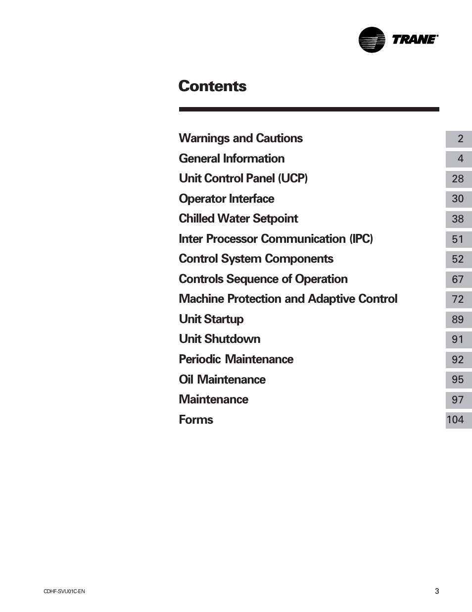 American Standard CH530 User Manual | Page 3 / 116