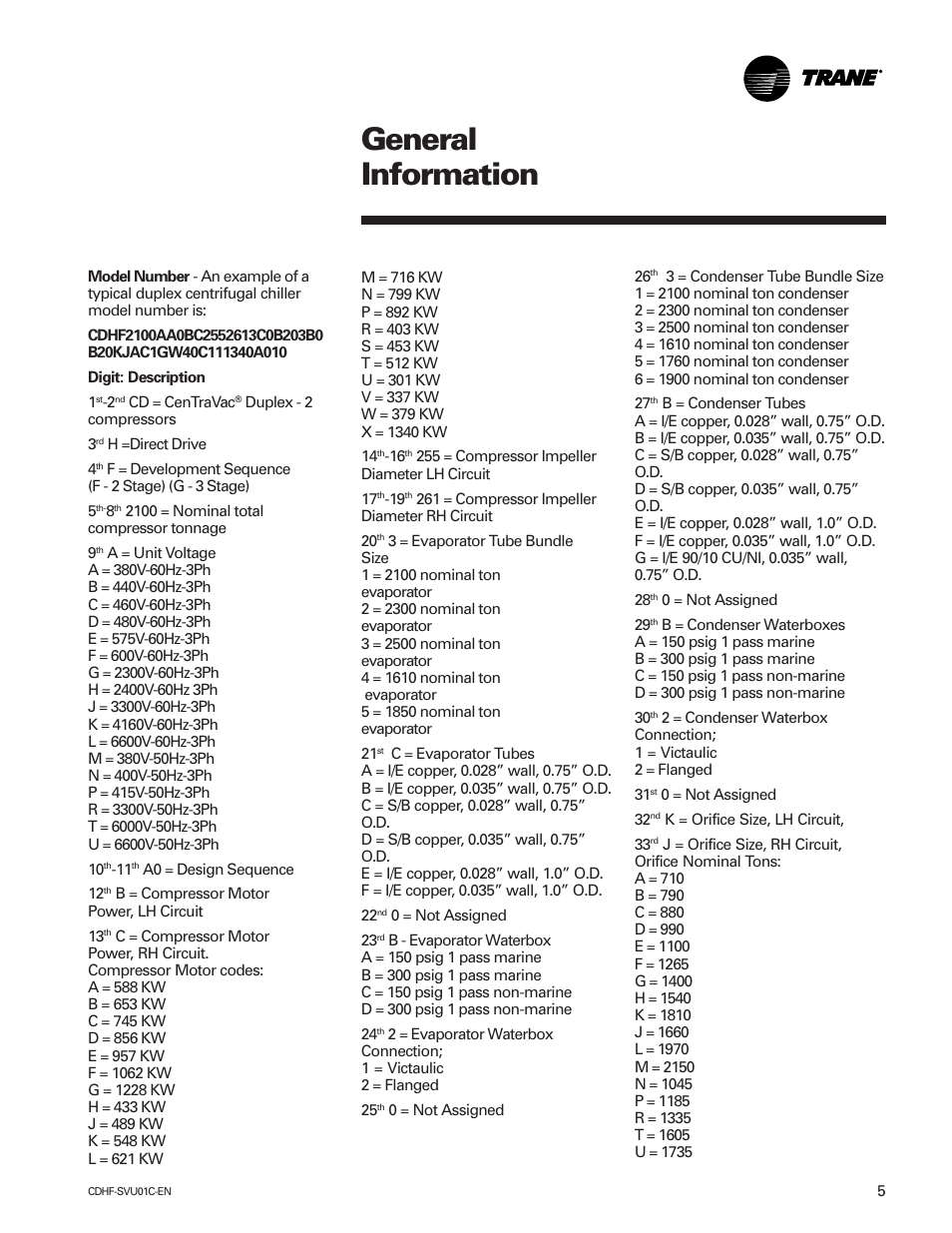 General information | American Standard CH530 User Manual | Page 5 / 116