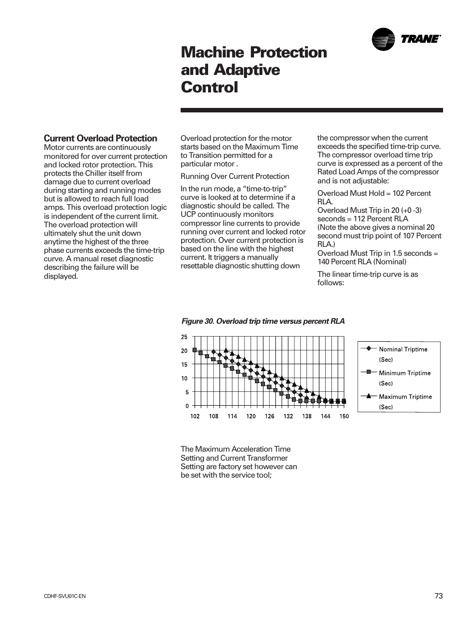 Machine protection and adaptive control | American Standard CH530 User Manual | Page 73 / 116