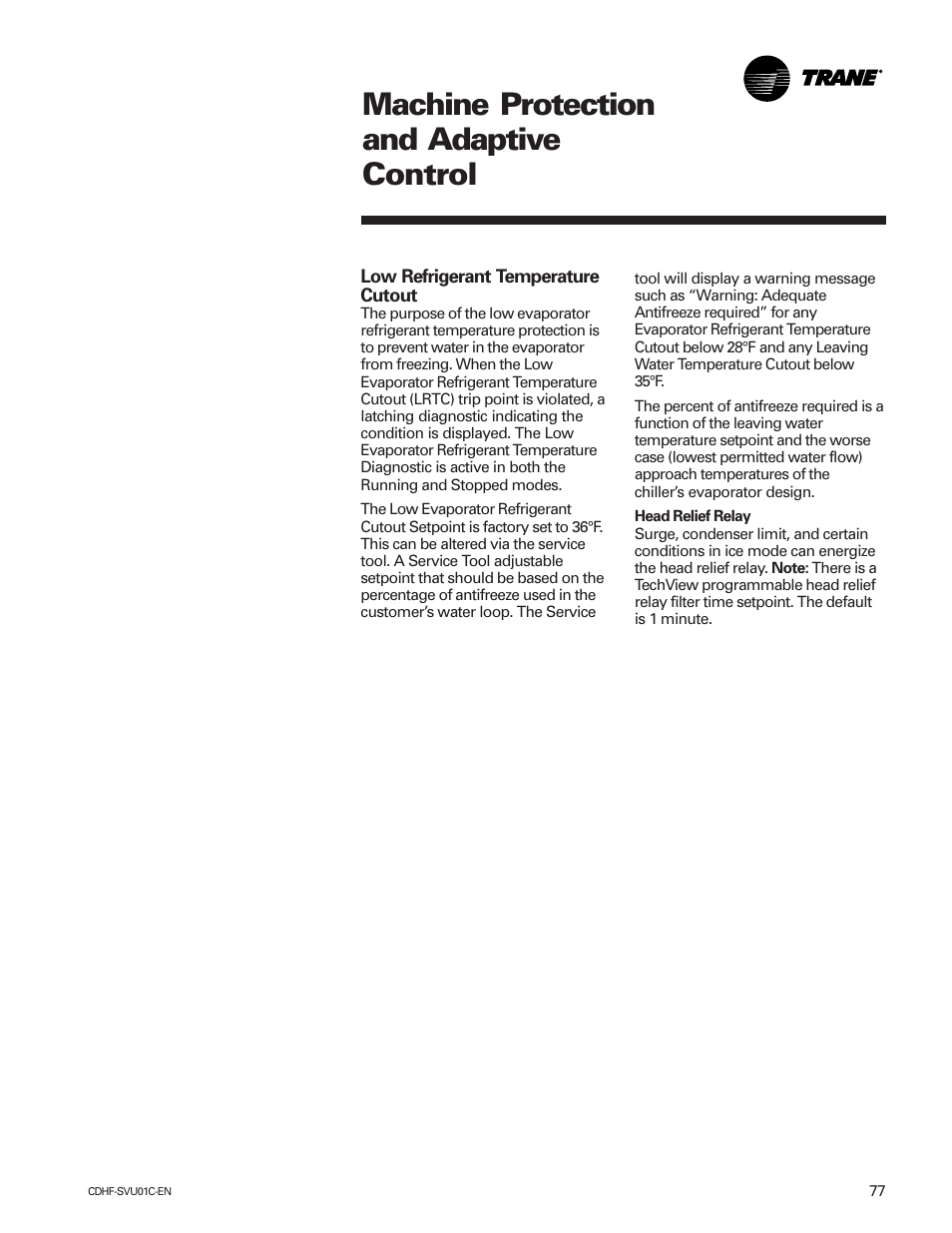 Machine protection and adaptive control | American Standard CH530 User Manual | Page 77 / 116