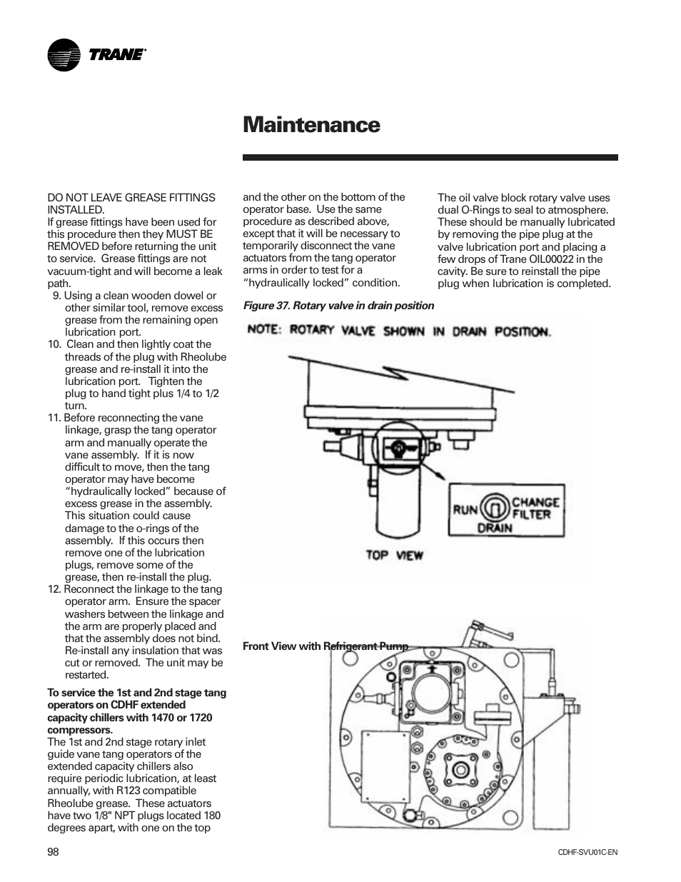 Maintenance | American Standard CH530 User Manual | Page 98 / 116
