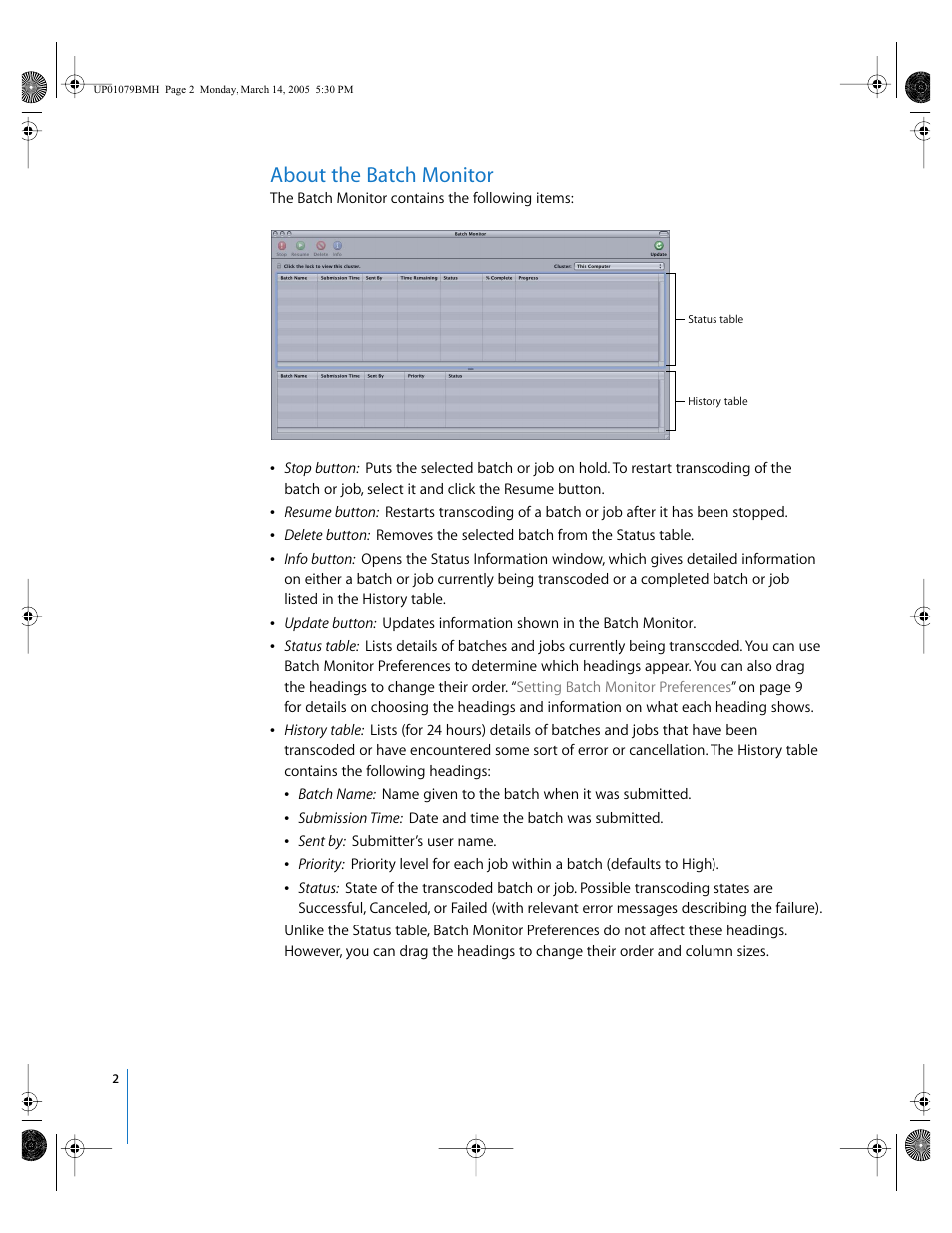 About the batch monitor, P. 2) | Apple Compressor or Qmaster Batch Monitor User Manual | Page 2 / 10