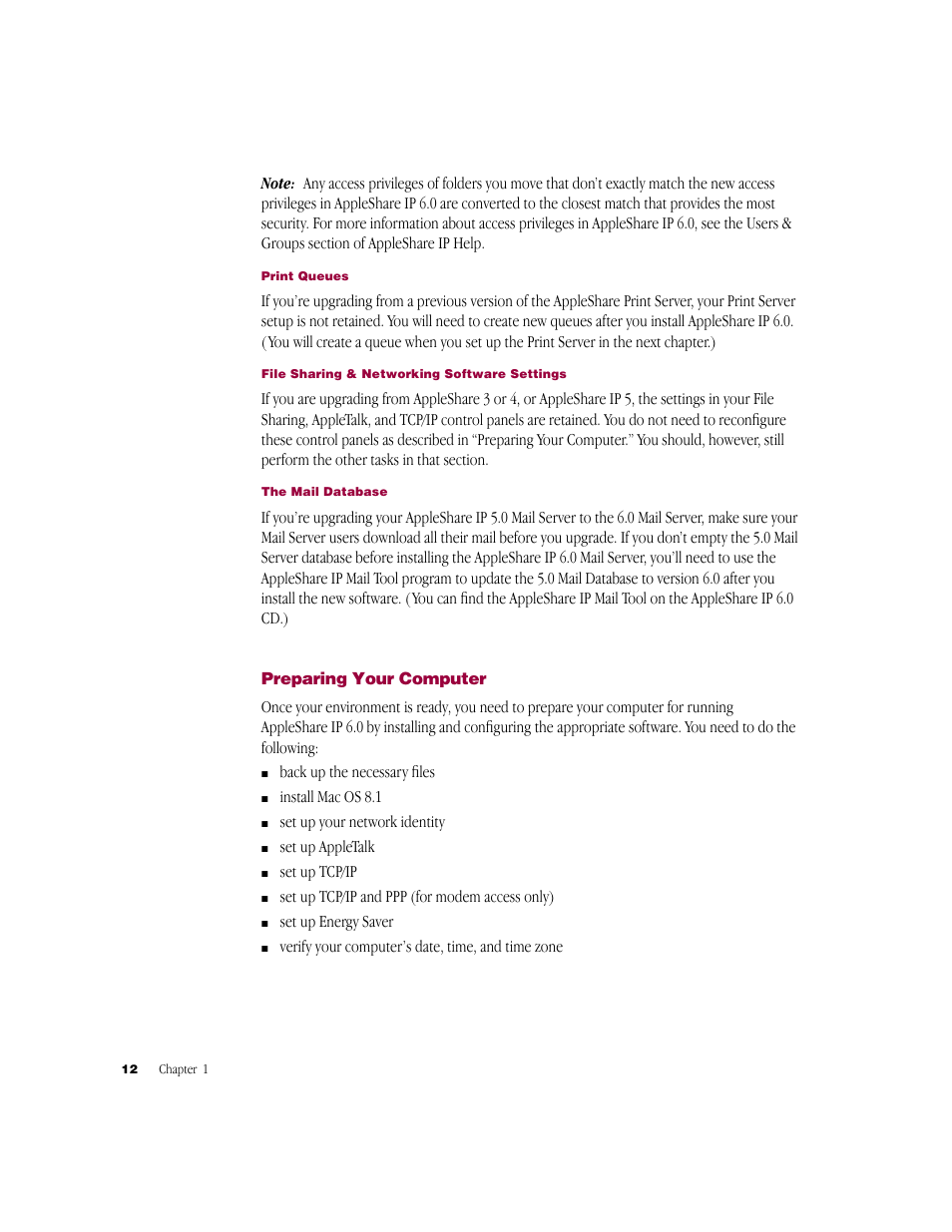 Preparing your computer | Apple AppleShare IP 6.0 User Manual | Page 12 / 70