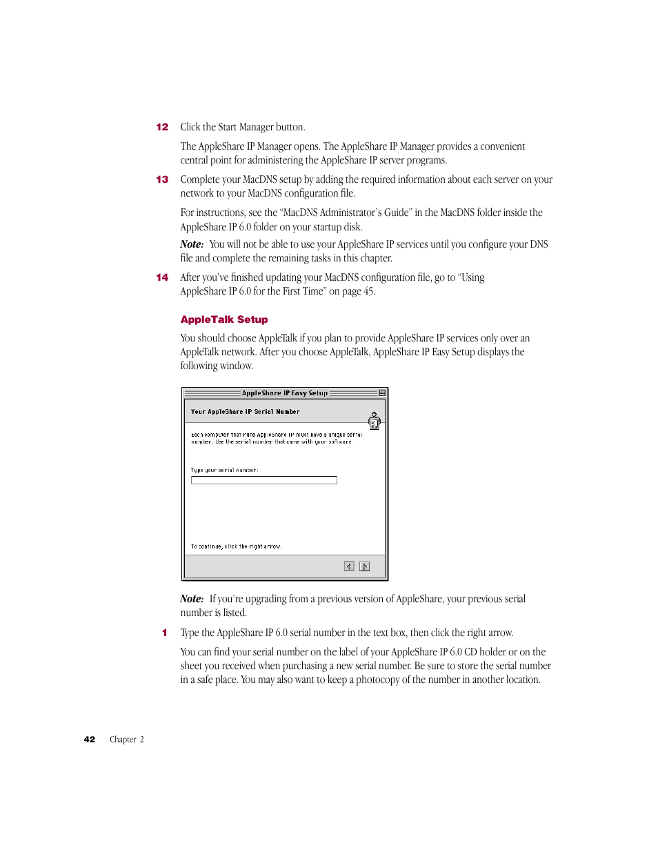 Appletalk setup | Apple AppleShare IP 6.0 User Manual | Page 42 / 70