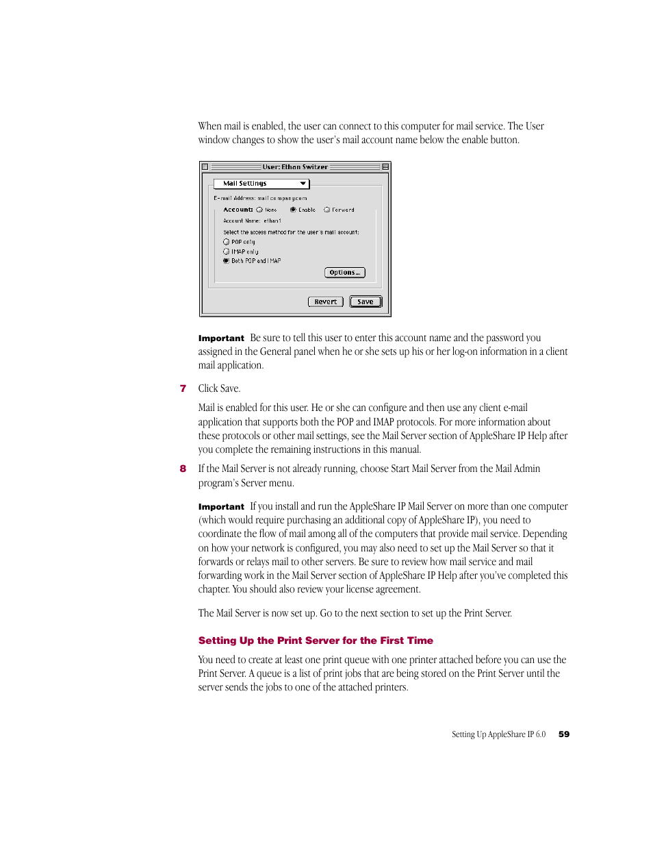 Setting up the print server for the first time | Apple AppleShare IP 6.0 User Manual | Page 59 / 70