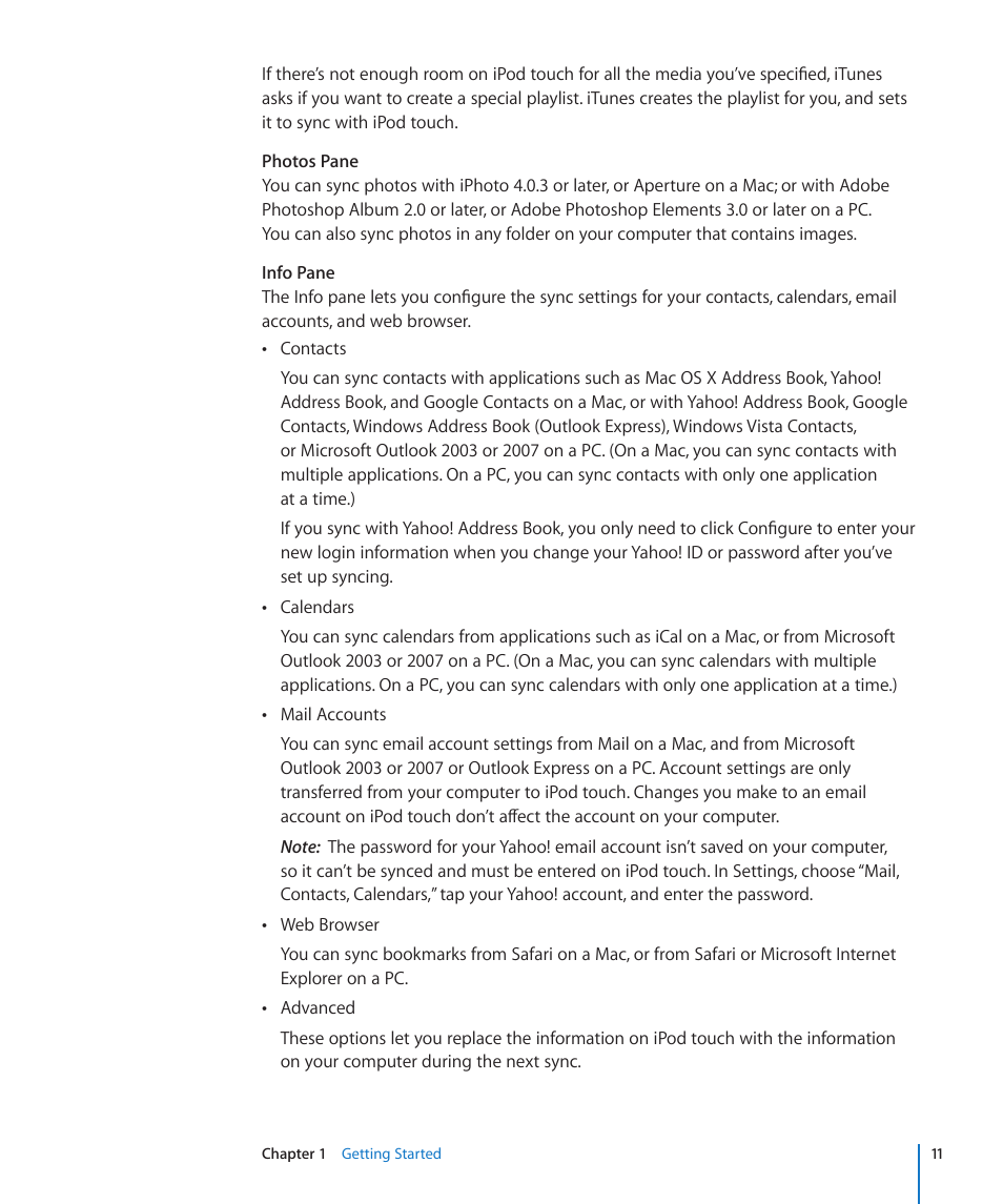 Apple iPod touch iOS 3.0 User Manual | Page 11 / 153