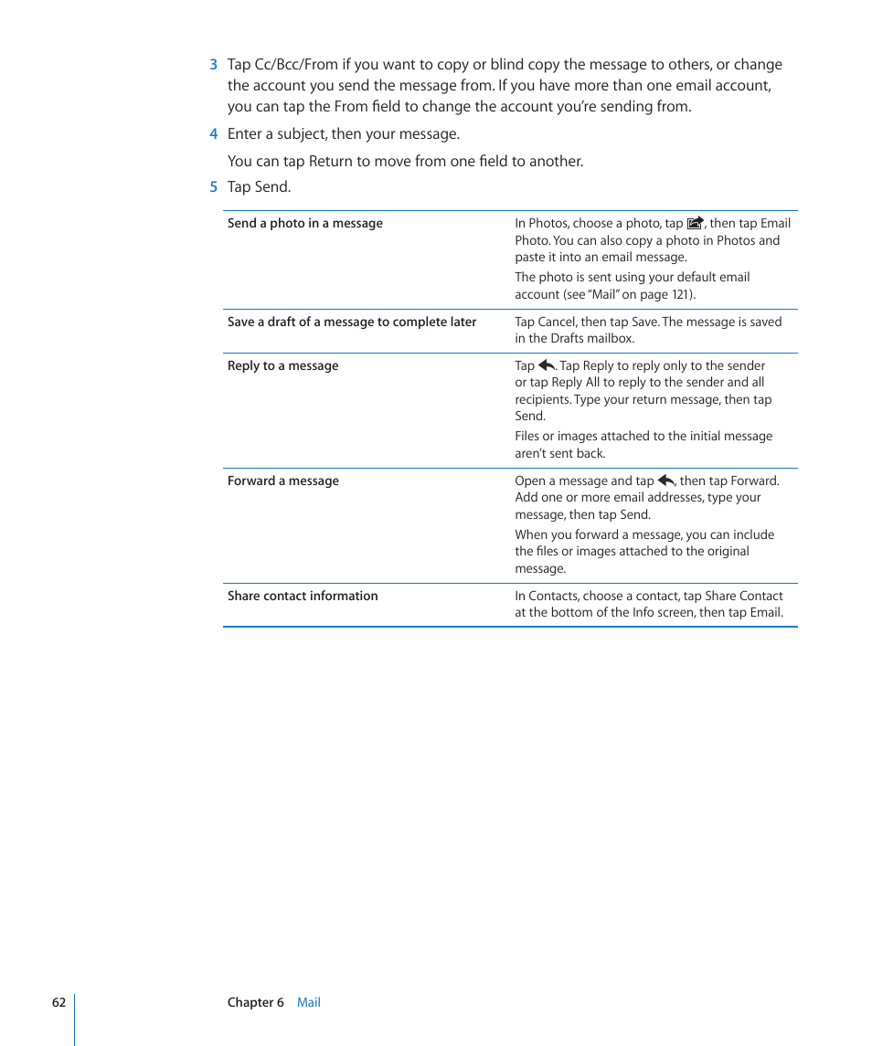 Apple iPod touch iOS 3.0 User Manual | Page 62 / 153