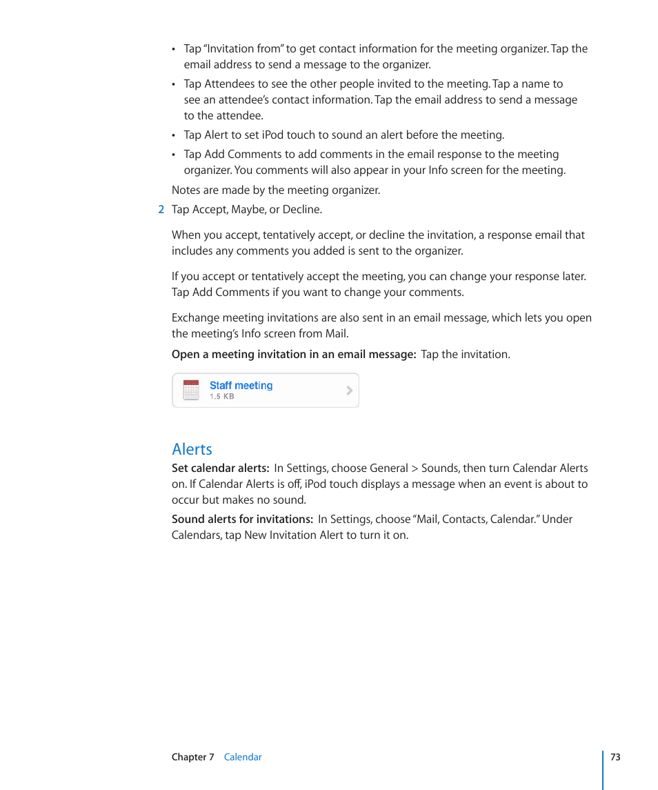 Alerts | Apple iPod touch iOS 3.0 User Manual | Page 73 / 153